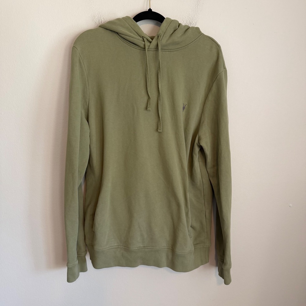 Allsaints Raven Oth hoodie green L cotton casual streetwear loungewear comfy